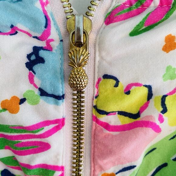 Lilly Pulitzer x Target Babydoll Tunic Top Floral Sleeveless V-Neck Preppy Zip - Picture 5 of 5